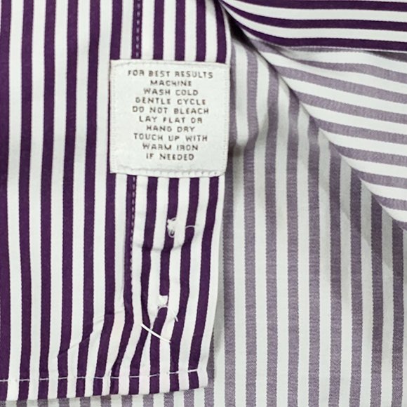 Peter Millar Men's Long Sleeve Purple‎ White Striped Button Down Shirt Size Med - Picture 3 of 8